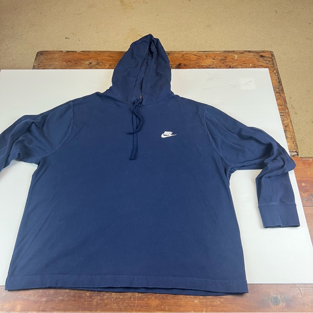 Nike Sportswear Club Mid-Navy Jersey Pullover Hoodie, Size XL - Picture 3 of 13